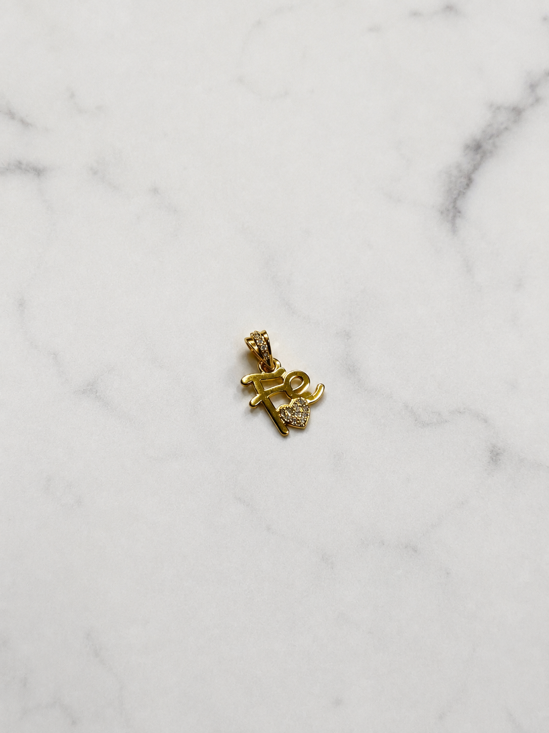 Dije Fe & Amor - Laminado en Oro 18k