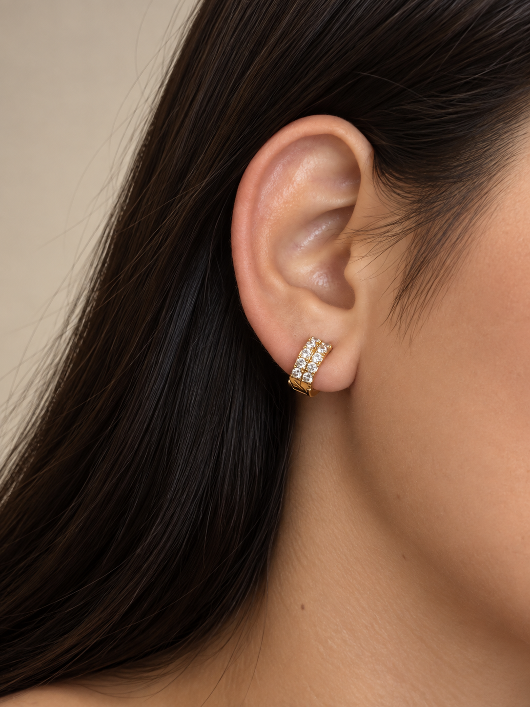 Aretes Brillo Dorado - Laminado en Oro 18k