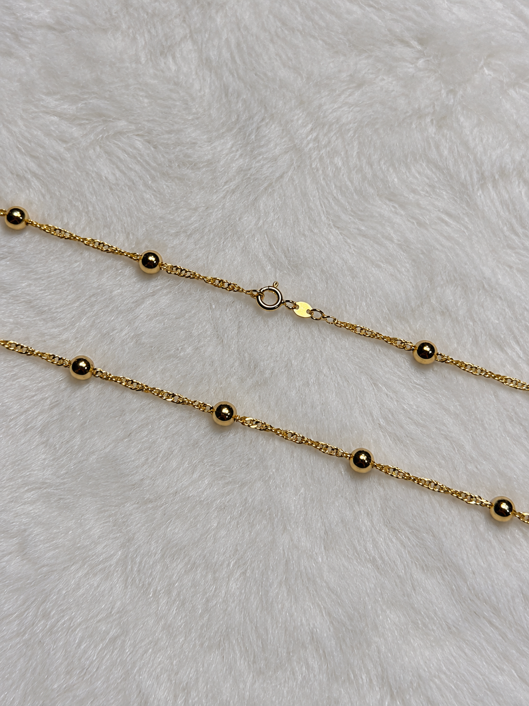Cadena Con balín 8,5” - Baño de Oro