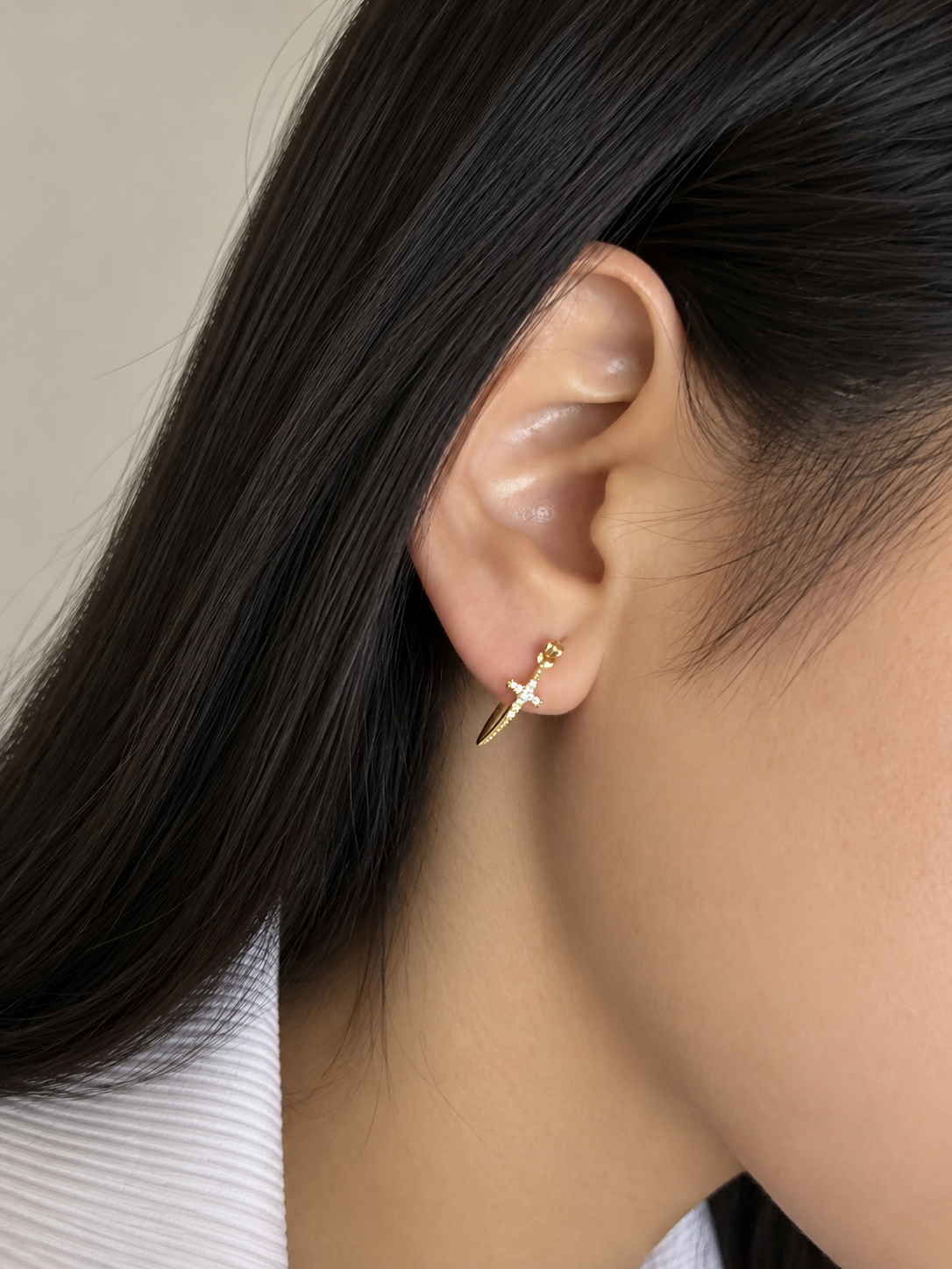 Aretes de Cruz - Laminado en Oro 18k