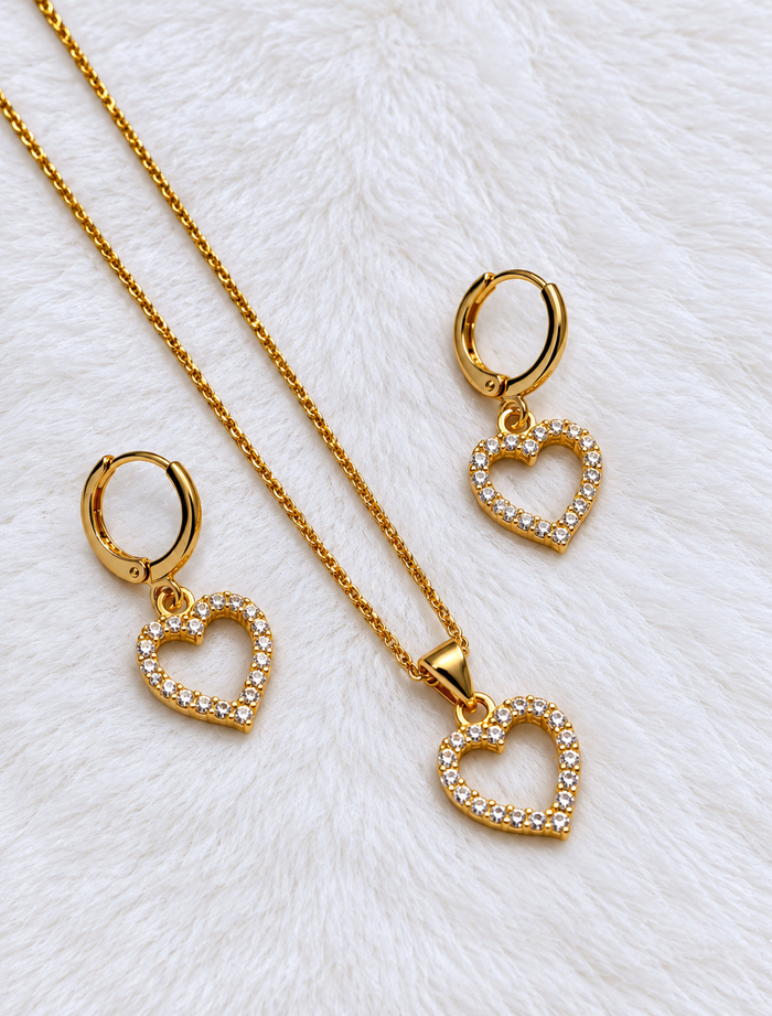 Set de Corazón - Baño de Oro