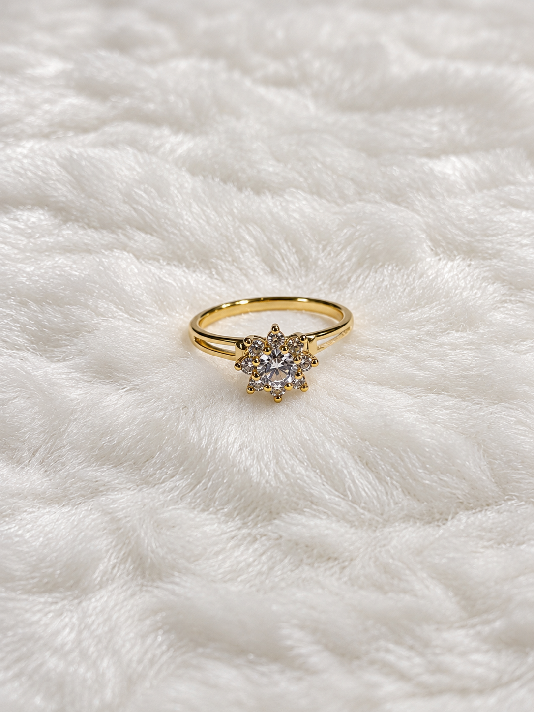Anillo Girasol - Baño de Oro