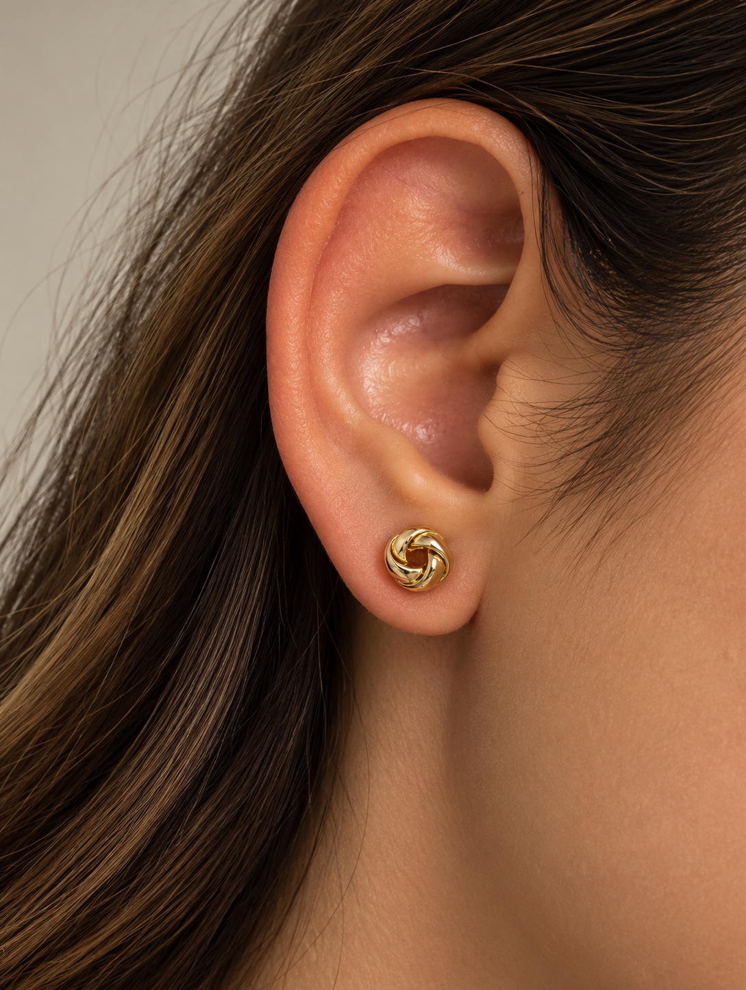 Aretes Nudo Pequeño - Baño de Oro