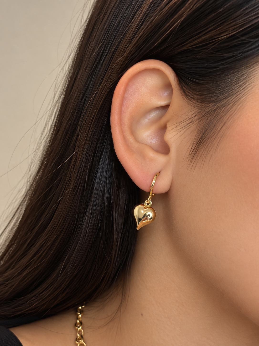 Aretes de Corazón - Laminado en Oro 18k