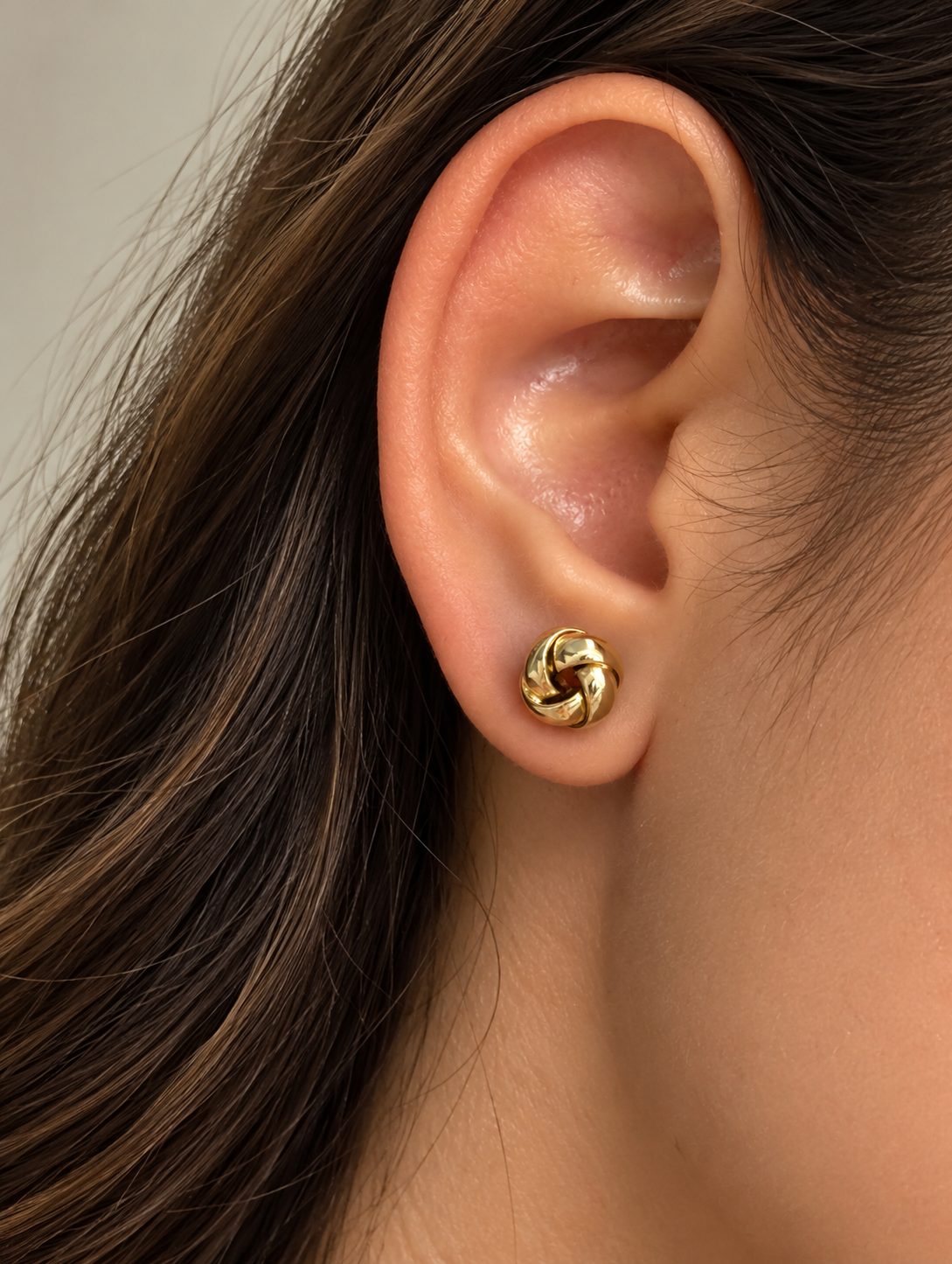 Aretes Nudo Grande - Baño de Oro