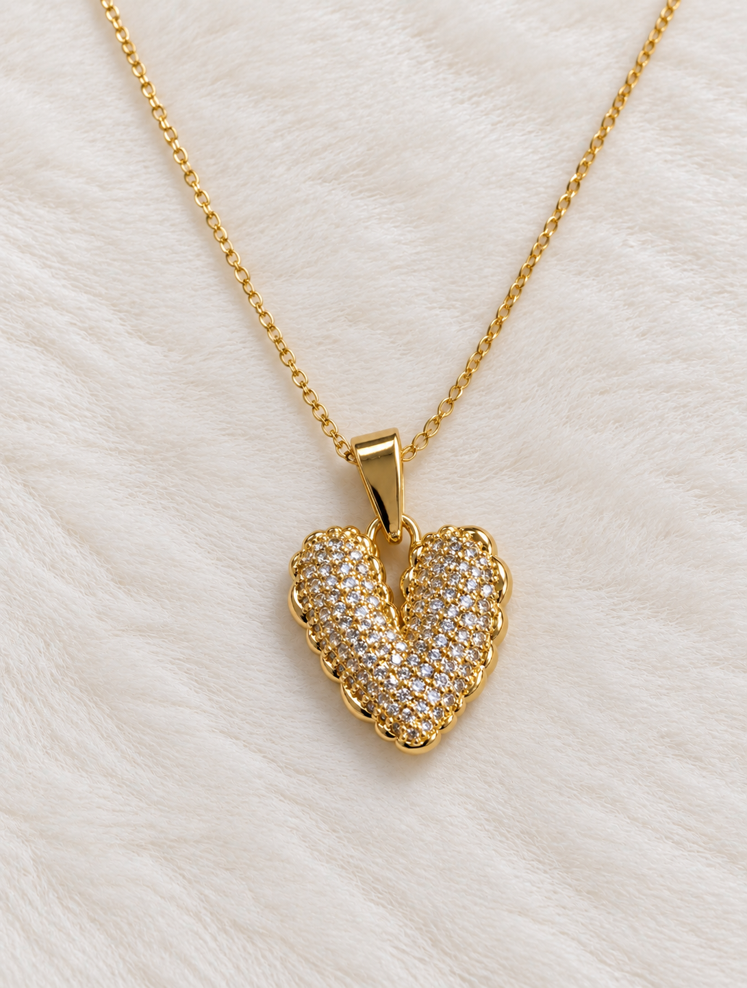 Dije de Corazón Brillante - Baño de Oro