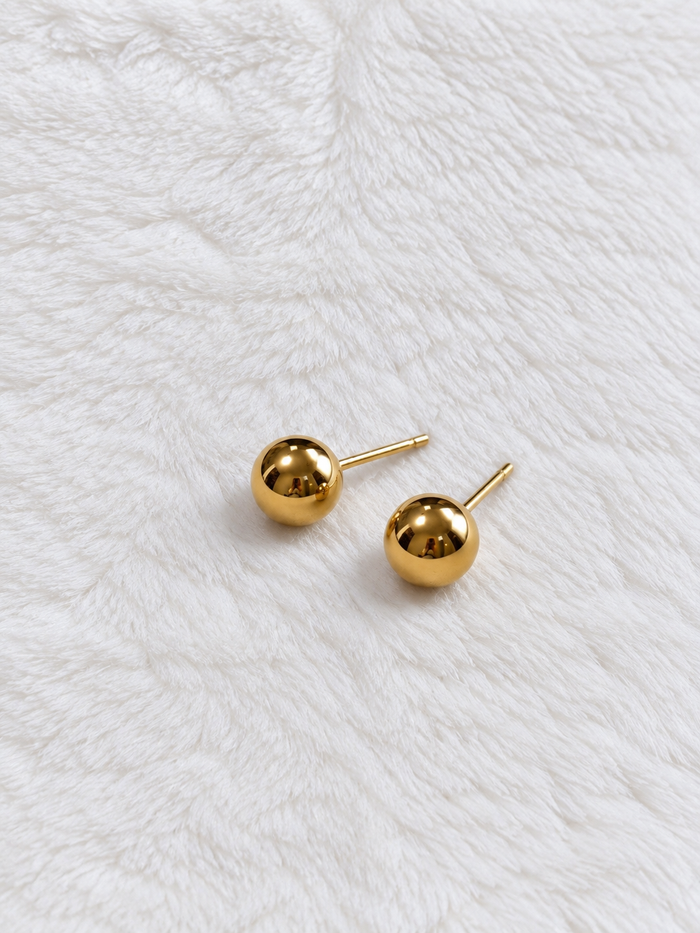 Aretes Topo Mediano - Baño de Oro