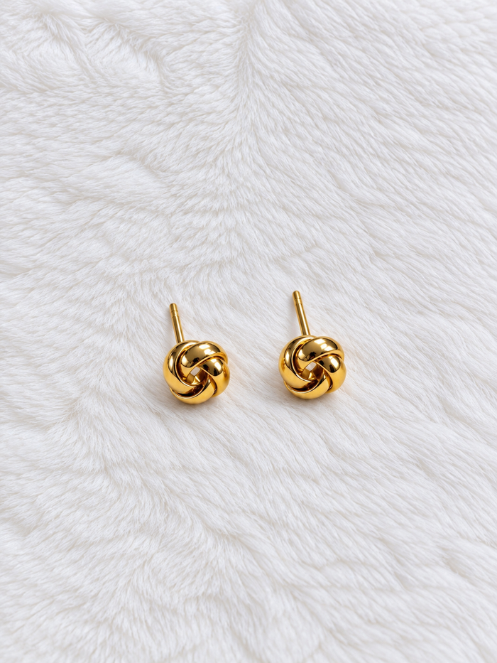 Aretes Nudo Pequeño - Baño de Oro