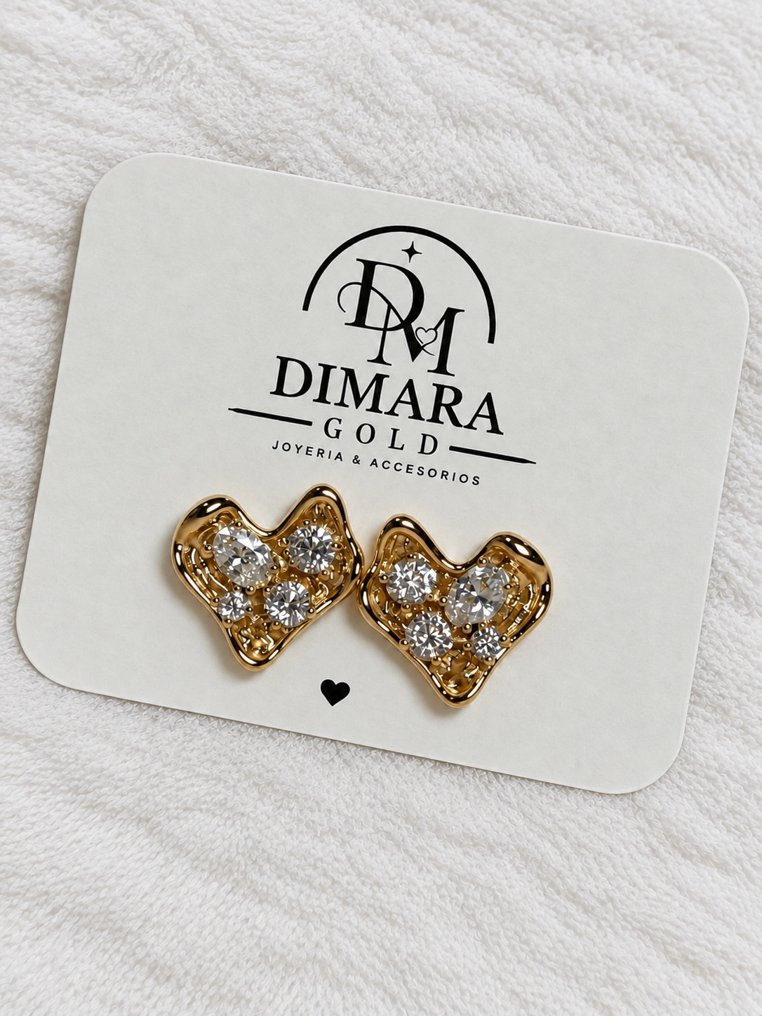 Aretes de Corazón - Baño de Oro