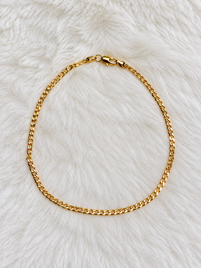 Tobillera Cubana - Laminado en Oro 18k