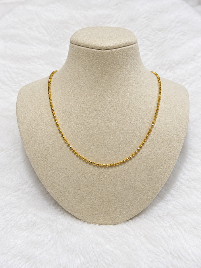 Cadena de Balines 9,5" - Laminado en Oro 18k