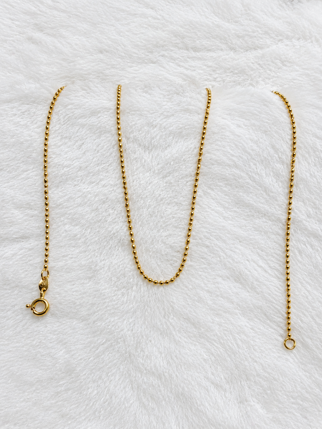 Cadena de Balines 9,5" - Laminado en Oro 18k